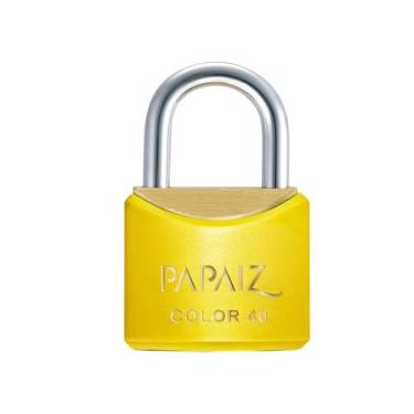 Imagem de Cadeado com Chave CR40 Latão Amarelo Color Line Papaiz