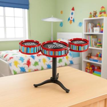 Imagem de Mini Bateria Infantil 7 Peças com Baquetas e Som Musical Brinquedo Musical Educativo, Tambor para Crianças, Música - Cores Sortidas
