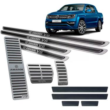 Imagem de Pedaleiras + Descanso + Soleiras Amarok V6 2010/2019 Preto