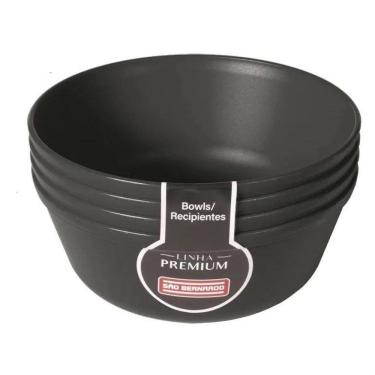 Imagem de Cj C/04 Bowl Plastico Preto 1.100Ml  9505011 