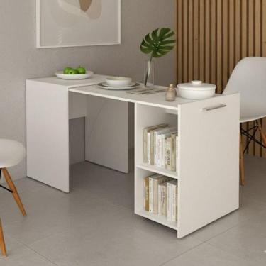 Imagem de Escrivaninha Dobrável 135,7 cm - Branco - Tecno Mobili, Branco