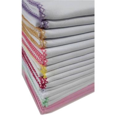 Imagem de 5 Cueiro Para Bebê Flanelado Liso 80X80 Com Crochê Feminino