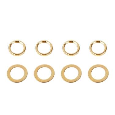 Imagem de Banworks Rosca métrica 12 mm M12 interruptor de alternância para guitarra porca captador interruptor seletor chave de porca 3 vias arruela para Epiphone Les Paul LP SG conjunto de 4 JT/DWQLS-01 Golden