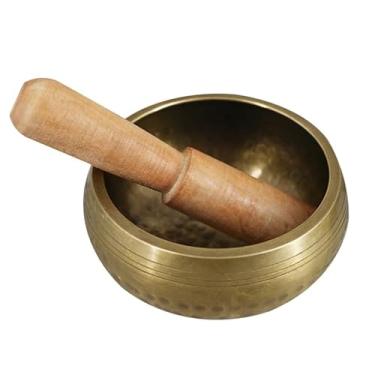 Imagem de ibasenice 1 tigela de canto tibetana feita à mão para meditação, tigela de sino de cobre puro com bastão de madeira para ioga, relaxamento e terapia sonora para cantos e paz de espírito