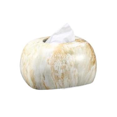 Imagem de Porta-lenços de papel higiênico padrão de mármore adequado para sala de estar mesa caixa de guardanapo de cerâmica suporte de caixa de lenços