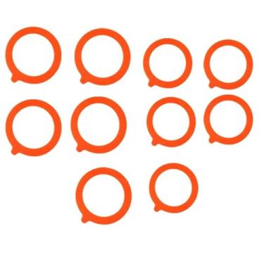 Imagem de 10 peças de juntas de frasco de silicone - selos de substituição herméticos à prova de vazamento para frascos de conserva Mason Mouth, tampa de vidro (9,5 cm e 11,3 cm)