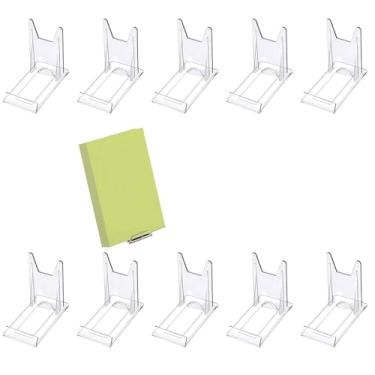 Imagem de WMDDIAN 10 suportes de placa de acrílico, suportes de exibição transparentes ajustáveis, adequados para fotos, pratos, obras de arte — mini cavaletes adequados para casa, escritório, festa e