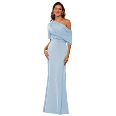 Imagem de Vestido BITALY Plus Size Mãe da Noiva, Cetim, Lavanda