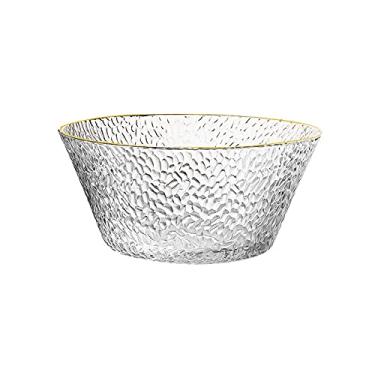 Imagem de WYUYIWH Tigelas para cozinha tigela de vidro tigela de salada transparente vidro personalidade casa prato de frutas único tigela grande criativo bonito talheres tigelas de mistura de vidro para lanche