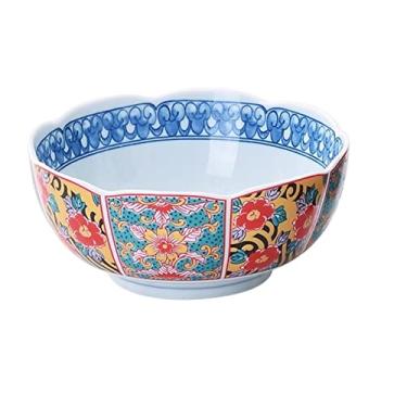 Imagem de WYUYIWH Tigela de cerâmica ramen tigela doméstica salada de frutas utensílios de mesa macarrão instantâneo sopa tigela de arroz recipiente de comida utensílios de mesa (cor: B)