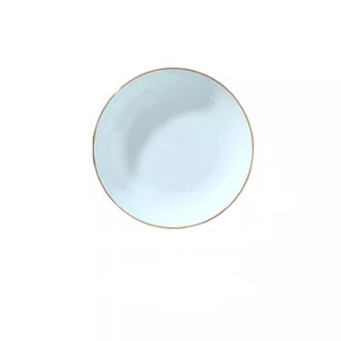 Imagem de ZYHSIJOBAS Tigelas de macarrão, prato de aperitivo, prato, prato celadon doméstico, prato de jantar com borda dourada, prato de sopa criativo personalizado, prato de arroz, prato plano, pratos de