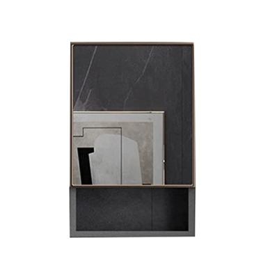 Imagem de Gabinete com espelho armário de parede pendurado armário de armazenamento com armazenamento de prateleiras adequado para banheiro banheiro banheiro estilo simples (tamanho: 75 cm/29,5 polegadas)