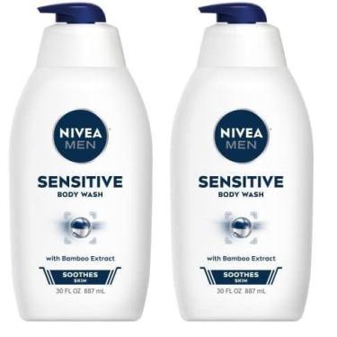 Imagem de Sabonete líquido Nivea Men Sensitive com extrato de bambu 900 ml (paco