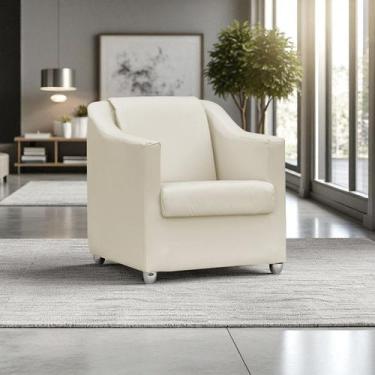 Imagem de Poltrona Decorativa Para Sala Recepção Manicure Barbearia Salão de Bel