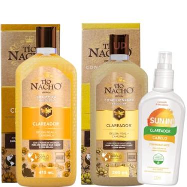 Imagem de TIO NACHO CLAREADOR SHAMPOO 415 + CONDIONADOR 200ML + SUN IN PHYTOERVAS 120ML