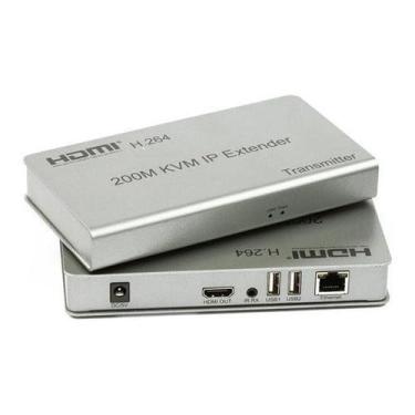 Imagem de Extensor HDMI KVM 4K, Transmissor e Receptor via RJ45 Ethernet, Suporte USB, Alcance até 200 Metros, Compatível com Computador PC