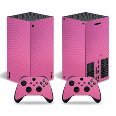 Imagem de Adesivos digitais Xbox Series X Capa protetora de vinil de corpo inteiro para console e controles digitais Microsoft Xbox Series X (Série X Digital Rosa 5)