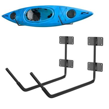 Imagem de RedCall Gancho de armazenamento de caiaque, 2 unidades de suporte de parede de caiaque para armazenamento de garagem, cabides de caiaque resistentes para canoas, snowboard, prancha de surf, esqui