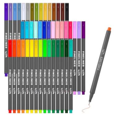 Imagem de Vanstek Pacote com 46 canetas coloridas planejadoras de diário, canetas fineliner para diário, escrever desenho de colorir, anotações, calendário, agenda, material de presente escolar para escritório