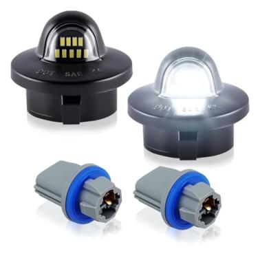 Imagem de D-Lumina Conjunto de lâmpada de placa de licença LED com soquete para expedição de excursão F150 F250 F350 F450 F550 Super Duty Ranger Explorer Bronco, alimentada por 9-SMD 6500K luzes brancas de