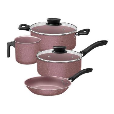 Imagem de Jogo De Panelas Tramontina Linz 28299404 Rosa Rosa 28299404