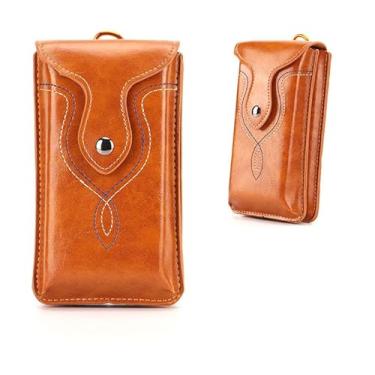 Imagem de Bolsa de cintura masculina para cinto portátil pendurada bolsa para celular coldre para celular com clipe de cinto