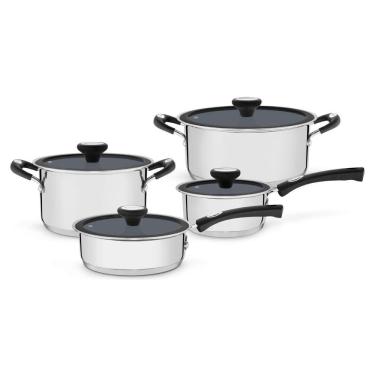 Imagem de Conjunto Jogo Panelas 4pc Inox Fundo Triplo Tramontina Solar Ceramic
