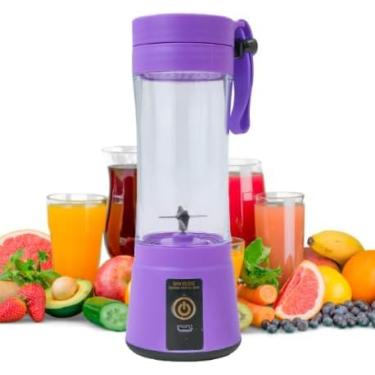 Imagem de Liquidificador Portátil USB – Mini Juice Cup com 2 Lâminas Inox, Prepara Sucos, Shakes e Vitaminas em Qualquer Lugar | Lilás