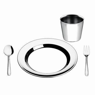 Imagem de Conjunto Infantil Brinox Puppys 1700/104 em Aço Inox – 4 Peças