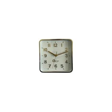 Imagem de Relogio de Parede, Relógio de Parede Cozinha Silencioso Moderno Decorativo Quarto Sala Escritório, 20cmx20cmx5cm(Quadrado dourado)