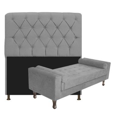 Imagem de Cabeceira King Size com Recameir Félix 195 cm Corano Cinza