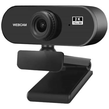 Imagem de Webcam Autofoco Full HD 2K, Microfone Integrado, para Home Office e Streaming, Preto