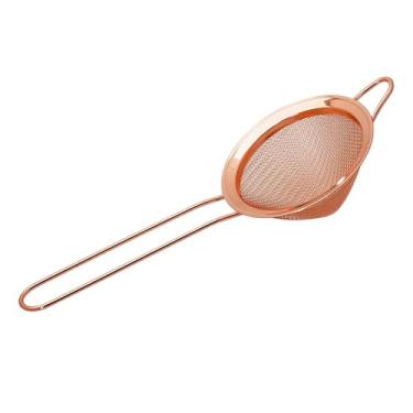 Imagem de 1 coador de malha fina de aço inoxidável 304 de 8,4 cm para cozinha, coador de coquetel, chá, café, suco, coador de alimentos, mini peneira (1, ouro rosa)