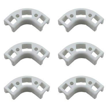 Imagem de TAODAN 6 peças POM Conduíte de cotovelo de 90 graus 1/4 polegada braçadeira curva de fluxo cinza acessórios de tubulação filtros de água peça de osmose reversa adequada para sistemas de alimentos