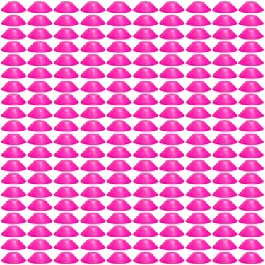 Imagem de wlilupah 100 peças mini cones de futebol para esportes agilidade disco cones treinamento de futebol para exercícios de agilidade esportes futebol basquete futebol basquete brocas (rosa vermelha)