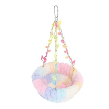 Imagem de Acouto Rede Suspensa de Pássaros de Pelúcia Com Alças Resistentes, Cama Macia de Balanço para Papagaios e Pássaros Pequenos - Decoração Estética para Sua Casa