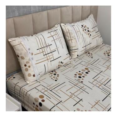 Imagem de Jogo de Lençol de Malha Casal 3 peças Estampado 100% Algodão Elástico Fronha c/Zíper(Modelo - 20)