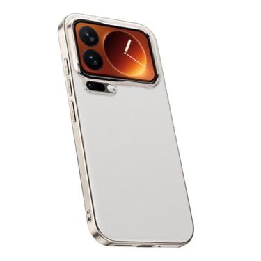 Imagem de LYJSMGZ Capa de couro para Xiaomi 17 Pro Max/17 Pro/17, capa de proteção contra quedas militar, antiderrapante, fina, capa de dissipação de calor, branca, 17 Pro