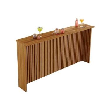 Imagem de Bancada Ilha Cozinha Painel Gourmet Imperatriz Ripado 200cm Freijó - N