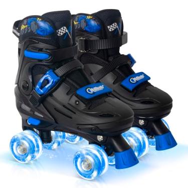 Imagem de Nattork Patins ajustáveis para crianças, meninos, meninas, adolescentes de 6 a 12, 8, 9 e 10 anos, ideia de presente legal para aniversários, Natal, azul