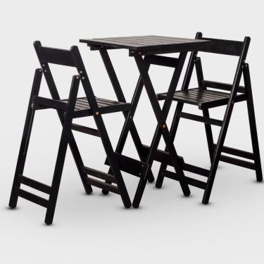 Imagem de Conjunto De Mesa Bistrô E 02 Cadeiras Cor Preta