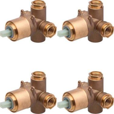 Imagem de Kit 4 Pc Base Monocomando Misturador Chuveiro 1/2 3/4 Docol