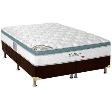 Imagem de Cama Box Queen: Colchão Molas Masterpocket Ensacadas Herval Meditare + Base Marrom(158X198)