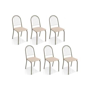 Imagem de Cadeira De Cozinha Noruega C077 Kit 6 Un Niquel Nude 16