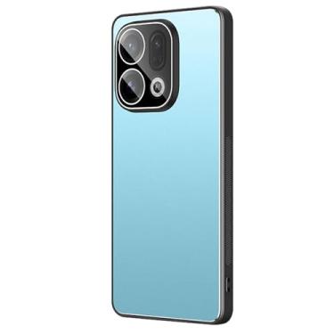 Imagem de HAOMRIYL Capa fina para Oppo Find X9/X9pro, proteção total de lente de policarbonato à prova de choque, capa antiderrapante, azul, X9