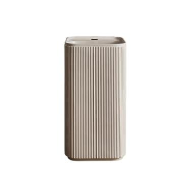 Imagem de HIGEINE Pia de banheiro com pedestal atualizado de 86 cm de altura, pia de banheiro de superfície sólida com orifício para torneira e porta de inspeção (linhaça)