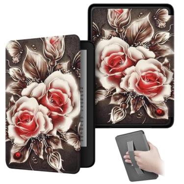 Imagem de Akacy Capa com padrão pintado com alça para Amazon Kindle paperwhite geração 11ª (versão 2022/2024), modelos C2V2L3 e RS23CV. capa fina e leve à prova d'água (5)