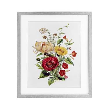 Imagem de Stupell Industries Conjunto de estampa emoldurada cinza floral selvagem sob vidro, design por Lettered and Lined, 16 x 13