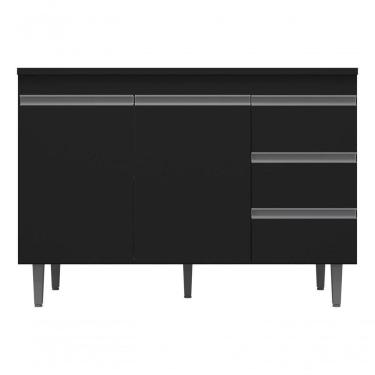 Imagem de Balcão Gabinete Multiuso Andreia 160cm Cor Preto