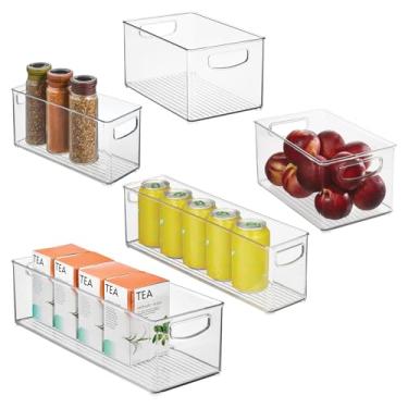 Imagem de iDesign Conjunto organizador de plástico Linus Caixotes de armazenamento de cozinha, transparente